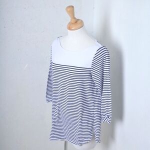 Reitmans | Black & White striped half sleeve women's sweater